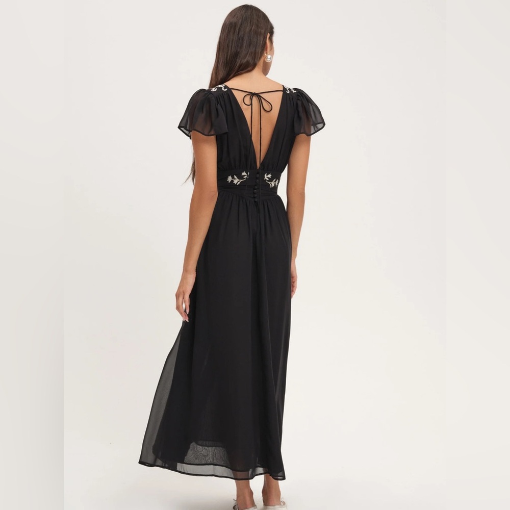 NWT For Love & Lemons Emmie Chiffon Maxi Dress - Picture 4 of 7